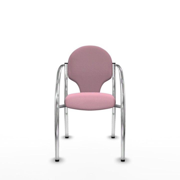 Pack 2 sillas Hellín chasis 4 patas cromo bali rosa