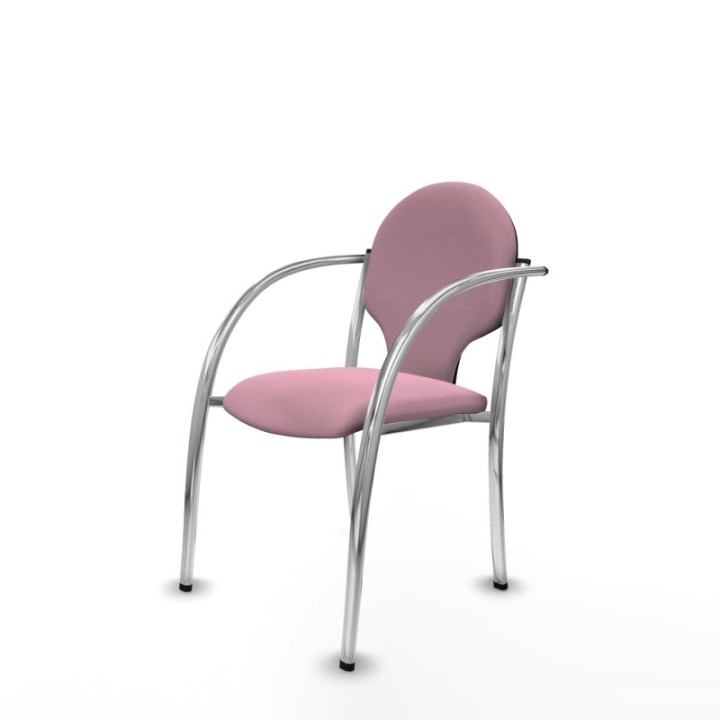 Pack 2 sillas Hellín chasis 4 patas cromo bali rosa