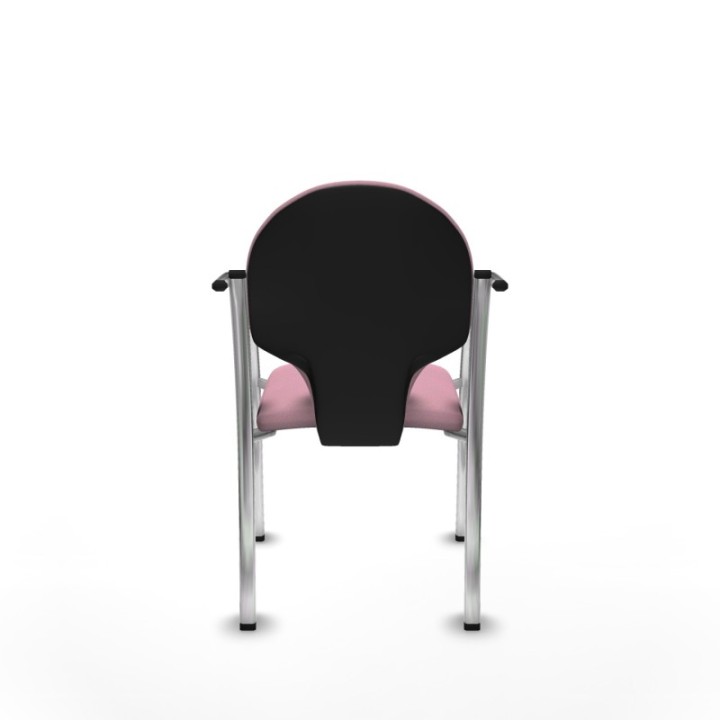 Pack 2 sillas Hellín chasis 4 patas cromo bali rosa