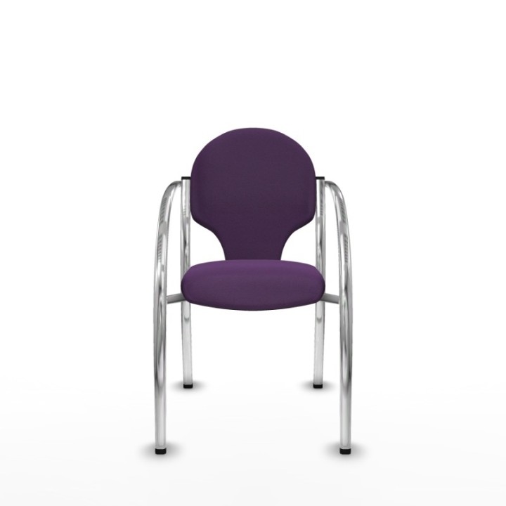 Pack 2 sillas Hellín chasis 4 patas cromo bali morado