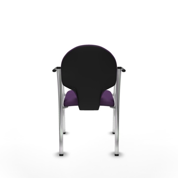 Pack 2 sillas Hellín chasis 4 patas cromo bali morado