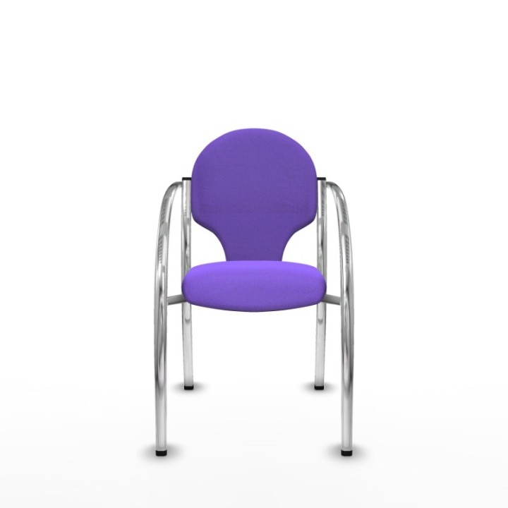 Pack 2 sillas Hellín chasis 4 patas cromo bali lila