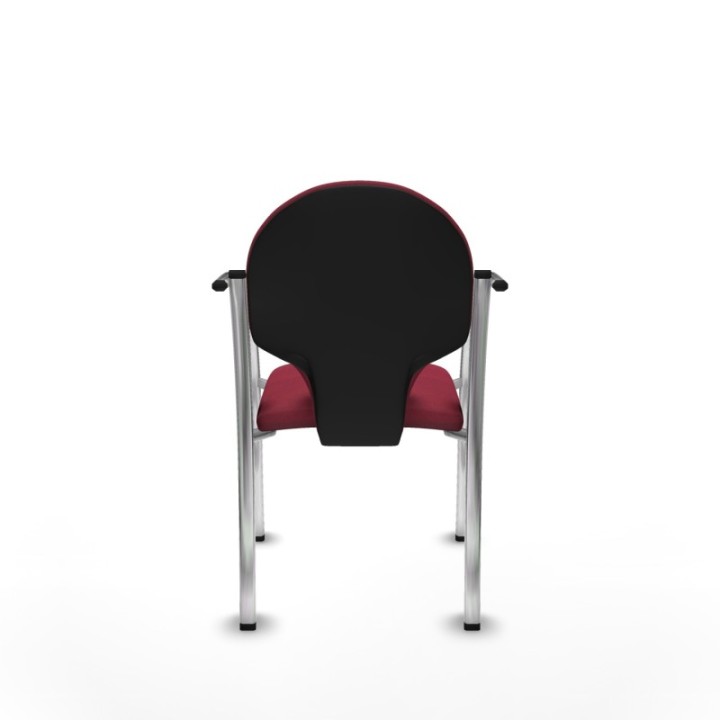 Pack 2 sillas Hellín chasis 4 patas cromo bali granate