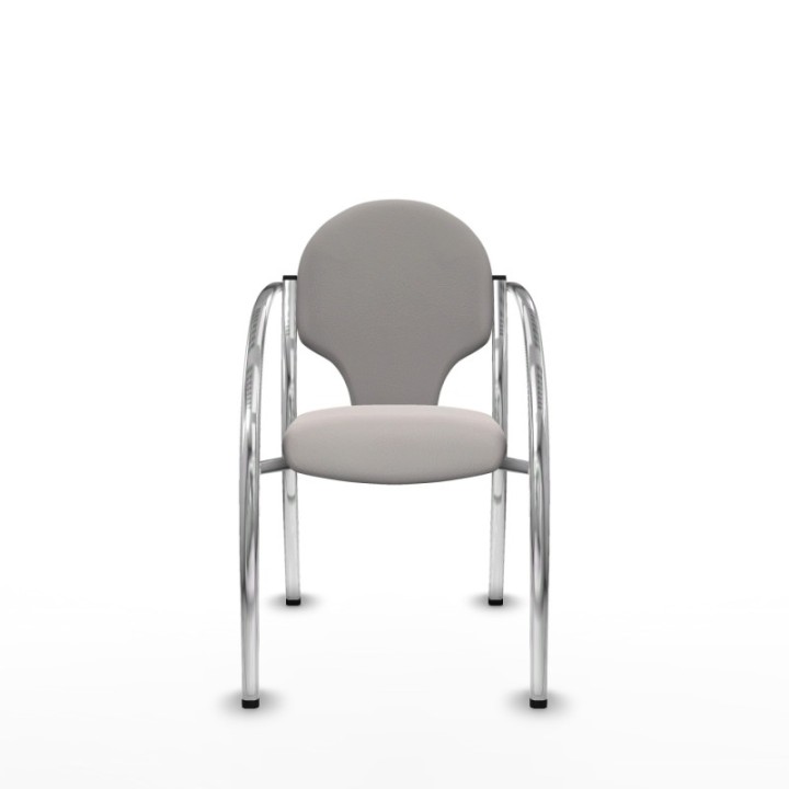 Pack 2 sillas Hellín chasis 4 patas cromo similpiel blanco