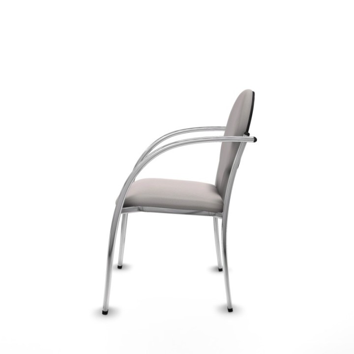 Pack 2 sillas Hellín chasis 4 patas cromo similpiel blanco