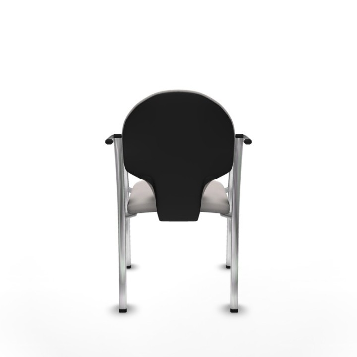 Pack 2 sillas Hellín chasis 4 patas cromo similpiel blanco