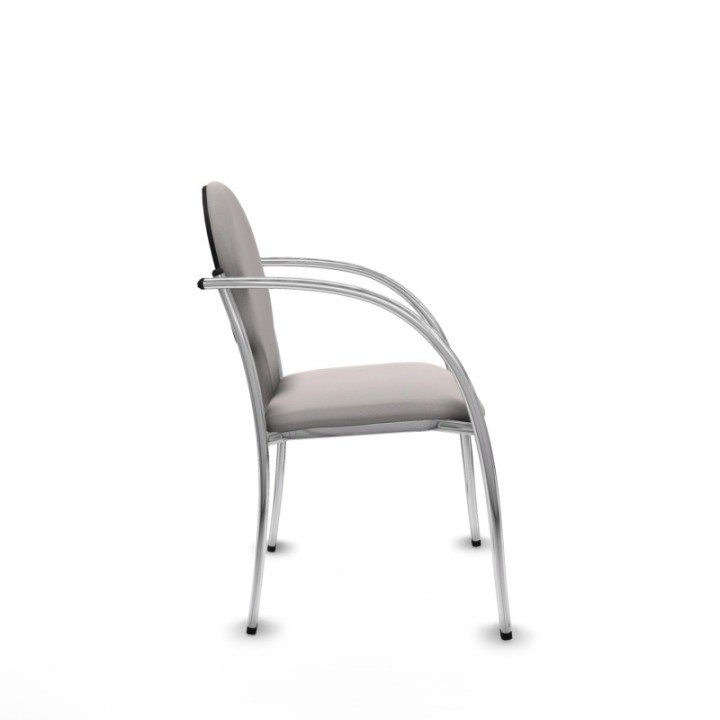 Pack 2 sillas Hellín chasis 4 patas cromo similpiel blanco