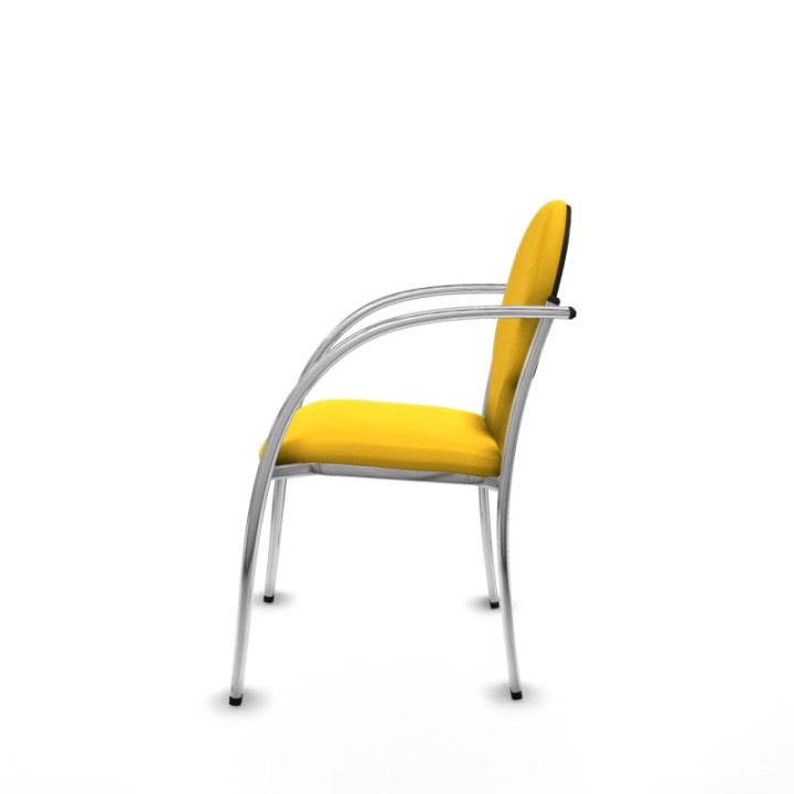 Pack 2 sillas Hellín chasis 4 patas cromo similpiel amarillo