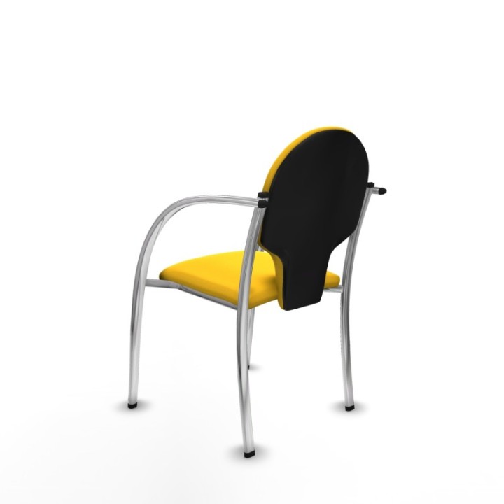 Pack 2 sillas Hellín chasis 4 patas cromo similpiel amarillo