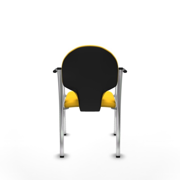 Pack 2 sillas Hellín chasis 4 patas cromo similpiel amarillo