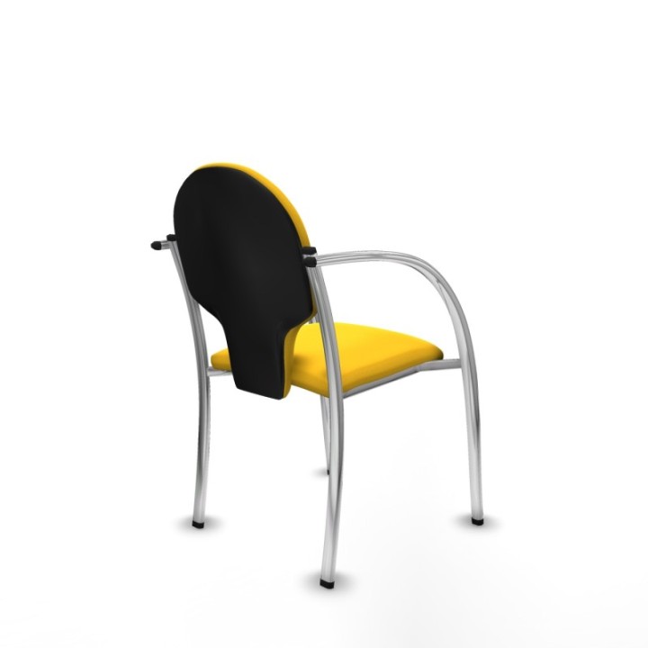 Pack 2 sillas Hellín chasis 4 patas cromo similpiel amarillo