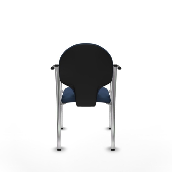 Pack 2 sillas Hellín chasis 4 patas cromo similpiel azul marino