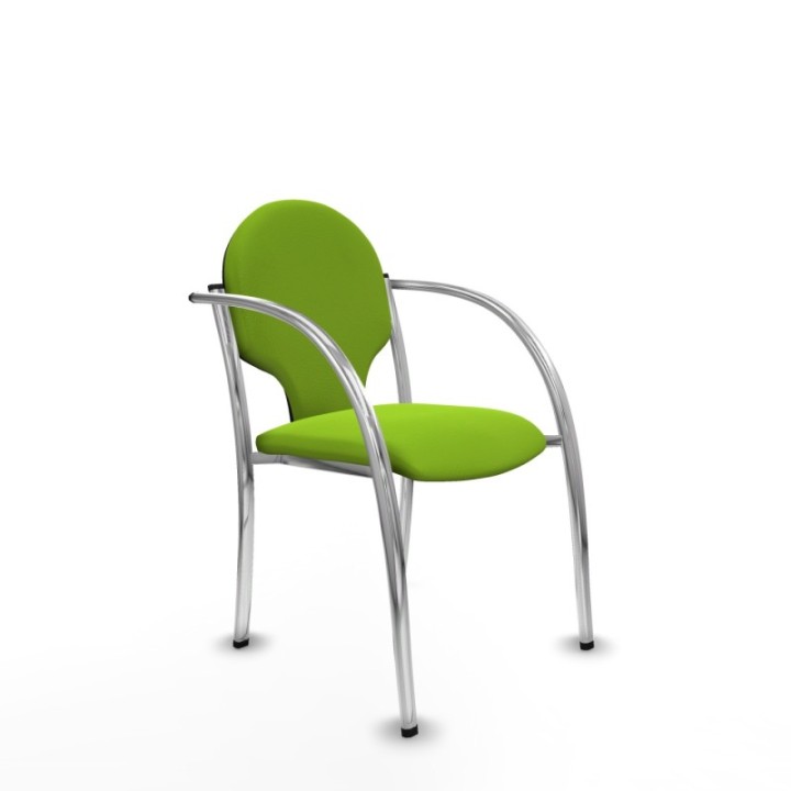 Pack 2 sillas Hellín chasis 4 patas cromo similpiel pistacho