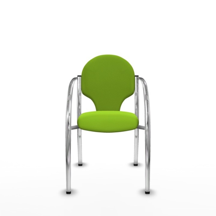 Pack 2 sillas Hellín chasis 4 patas cromo similpiel pistacho