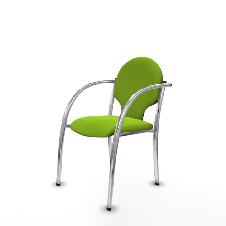 Pack 2 sillas Hellín chasis 4 patas cromo similpiel pistacho