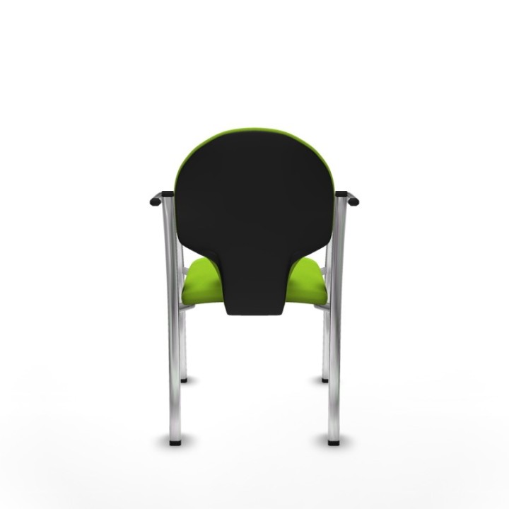 Pack 2 sillas Hellín chasis 4 patas cromo similpiel pistacho