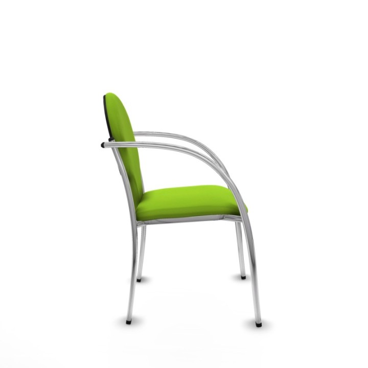 Pack 2 sillas Hellín chasis 4 patas cromo similpiel pistacho