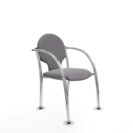 Pack 2 sillas Hellín chasis 4 patas cromo similpiel gris