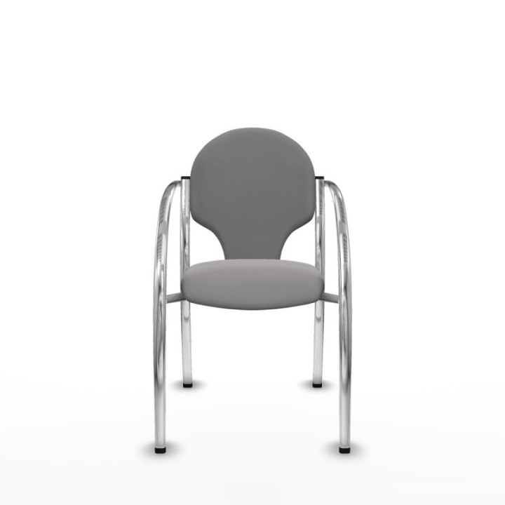 Pack 2 sillas Hellín chasis 4 patas cromo similpiel gris