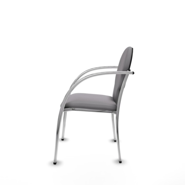 Pack 2 sillas Hellín chasis 4 patas cromo similpiel gris