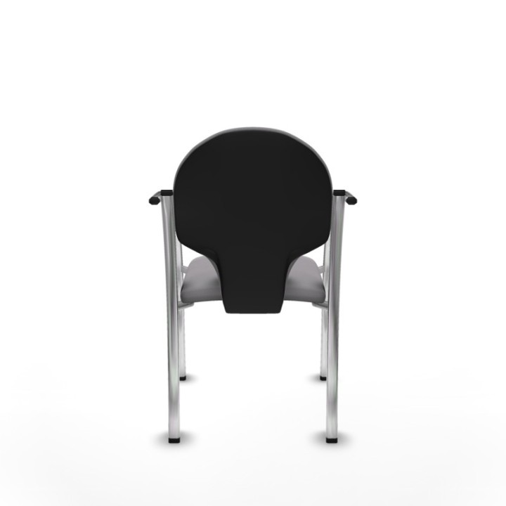 Pack 2 sillas Hellín chasis 4 patas cromo similpiel gris