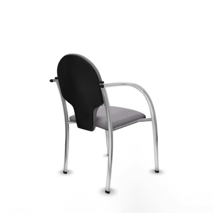 Pack 2 sillas Hellín chasis 4 patas cromo similpiel gris