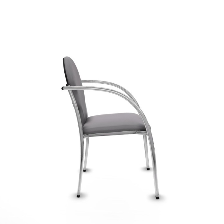 Pack 2 sillas Hellín chasis 4 patas cromo similpiel gris