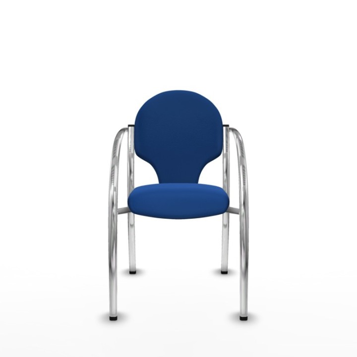 Pack 2 sillas Hellín chasis 4 patas cromo similpiel azul