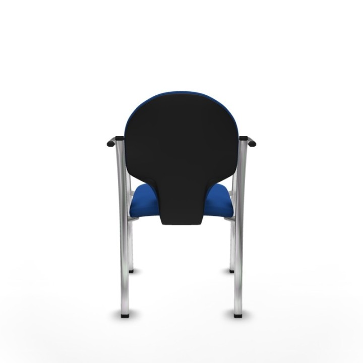 Pack 2 sillas Hellín chasis 4 patas cromo similpiel azul