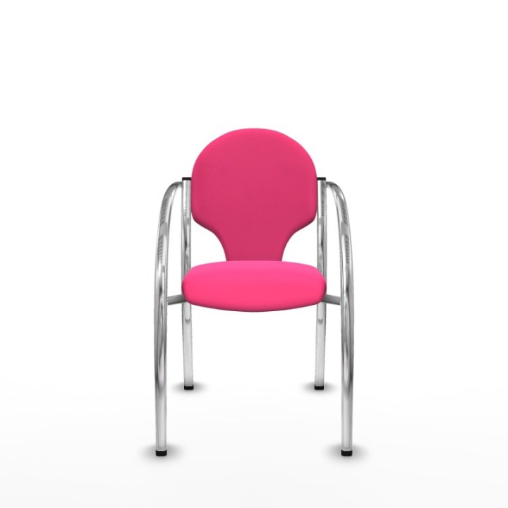 Pack 2 sillas Hellín chasis 4 patas cromo similpiel rosa