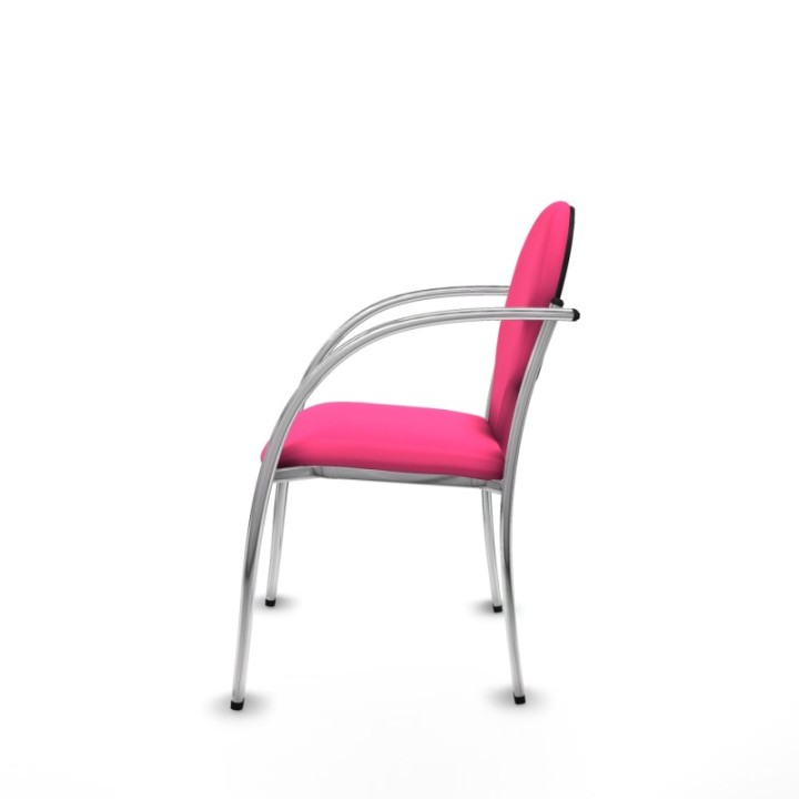 Pack 2 sillas Hellín chasis 4 patas cromo similpiel rosa