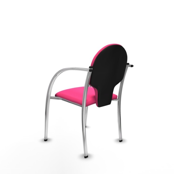 Pack 2 sillas Hellín chasis 4 patas cromo similpiel rosa