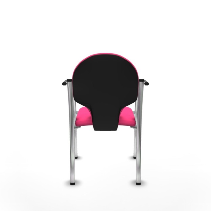 Pack 2 sillas Hellín chasis 4 patas cromo similpiel rosa