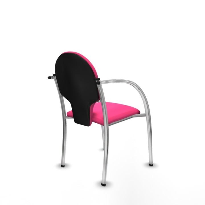 Pack 2 sillas Hellín chasis 4 patas cromo similpiel rosa