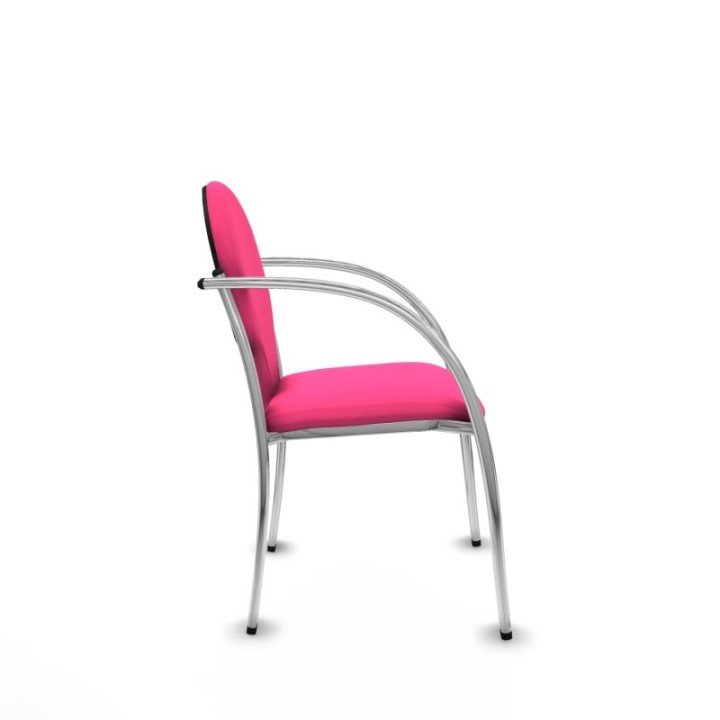 Pack 2 sillas Hellín chasis 4 patas cromo similpiel rosa