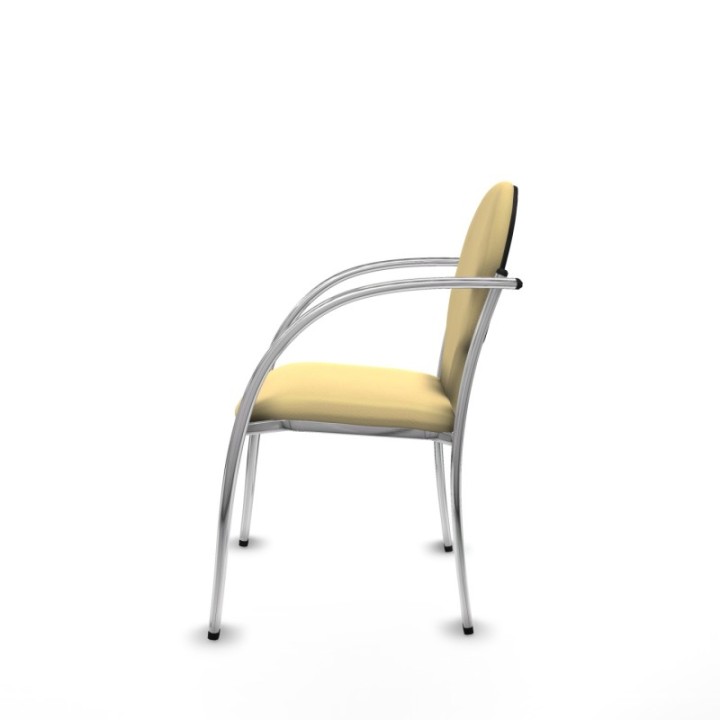 Pack 2 sillas Hellín chasis 4 patas cromo similpiel crema