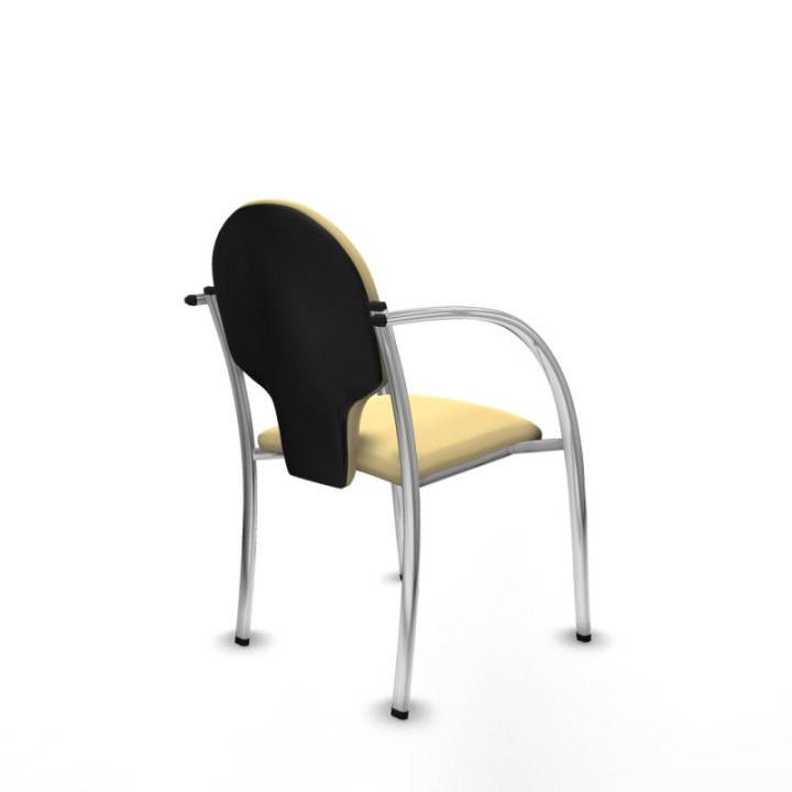 Pack 2 sillas Hellín chasis 4 patas cromo similpiel crema