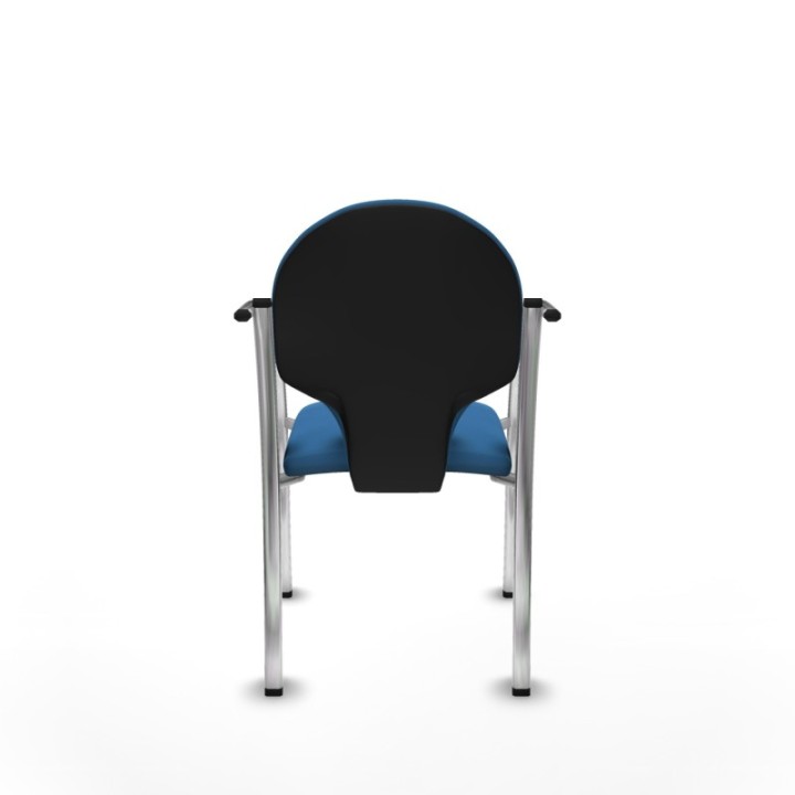 Pack 2 sillas Hellín chasis 4 patas cromo similpiel azul claro