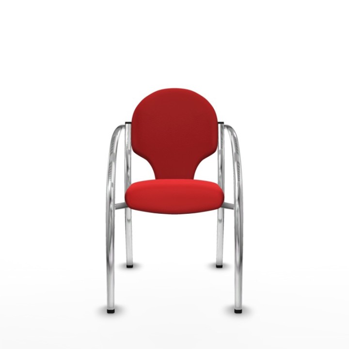 Pack 2 sillas Hellín chasis 4 patas cromo similpiel rojo