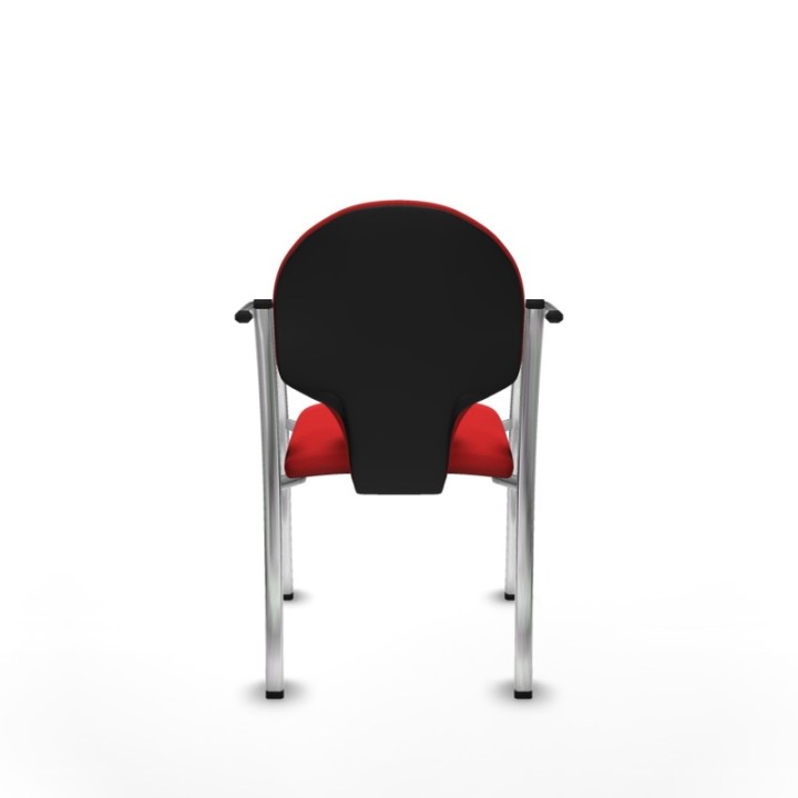 Pack 2 sillas Hellín chasis 4 patas cromo similpiel rojo