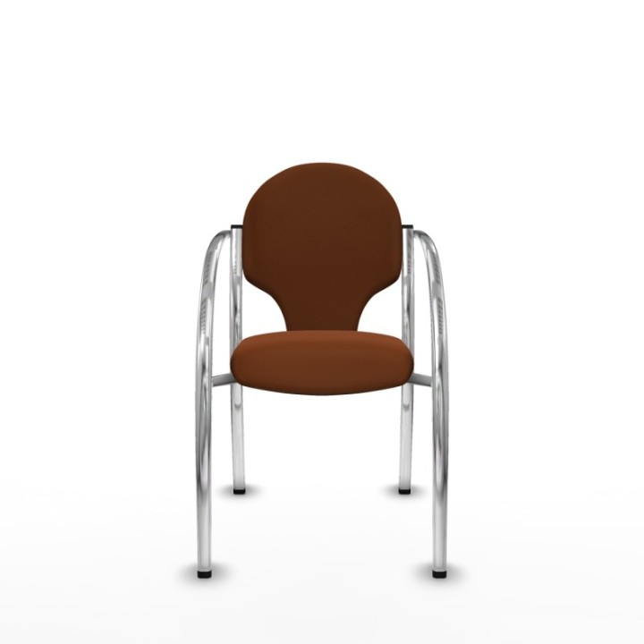 Pack 2 sillas Hellín chasis 4 patas cromo similpiel marrón