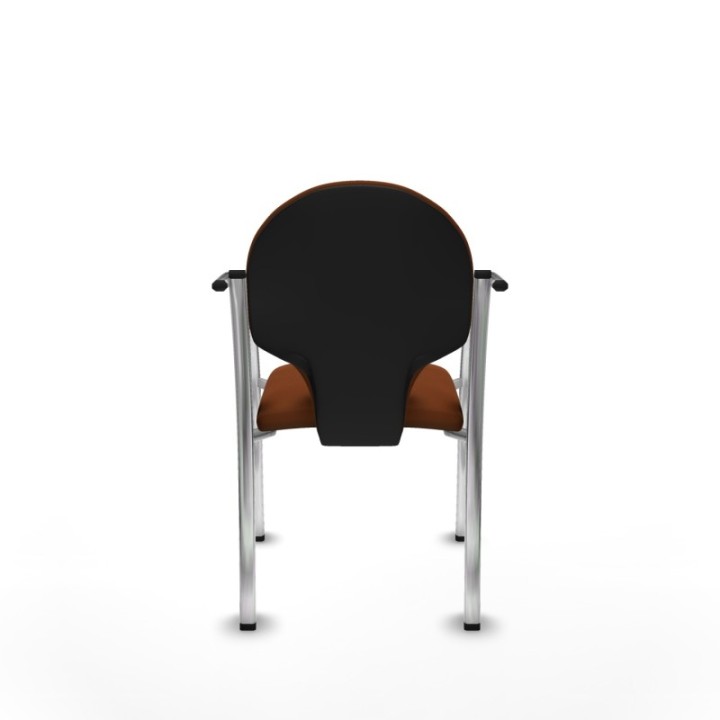 Pack 2 sillas Hellín chasis 4 patas cromo similpiel marrón