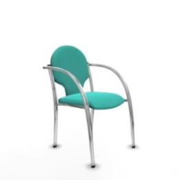 Pack 2 sillas Hellín chasis 4 patas cromo similpiel turquesa