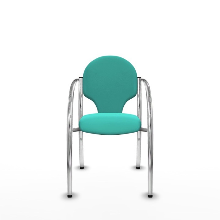 Pack 2 sillas Hellín chasis 4 patas cromo similpiel turquesa