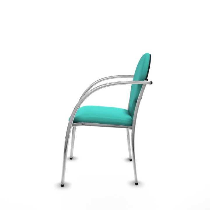 Pack 2 sillas Hellín chasis 4 patas cromo similpiel turquesa