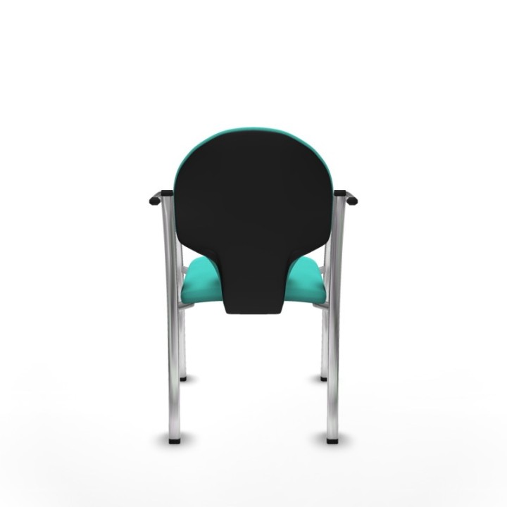 Pack 2 sillas Hellín chasis 4 patas cromo similpiel turquesa