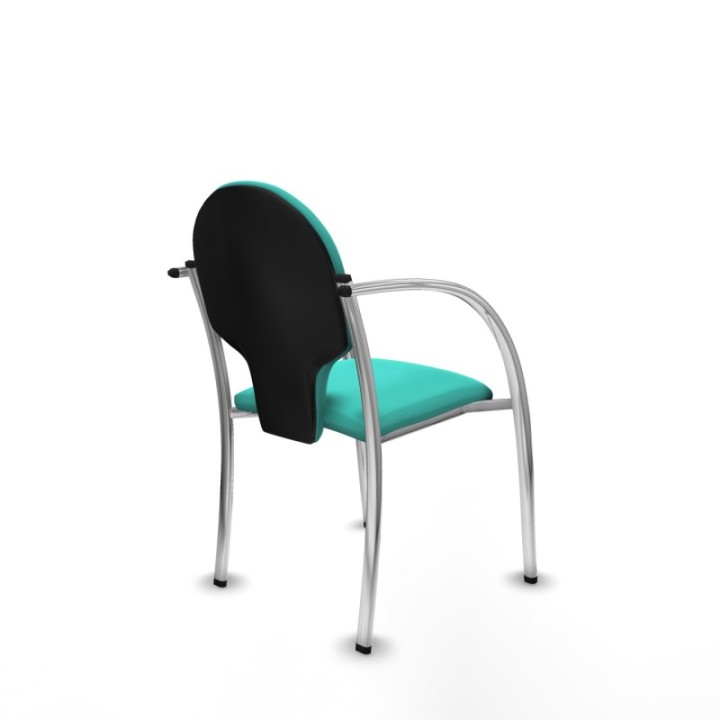 Pack 2 sillas Hellín chasis 4 patas cromo similpiel turquesa