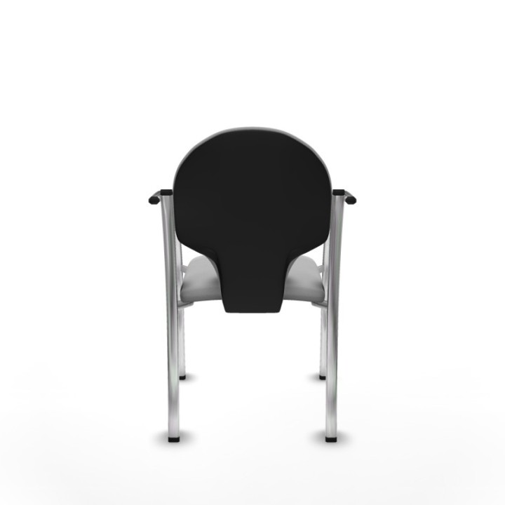 Pack 2 sillas Hellín chasis 4 patas cromo similpiel gris claro