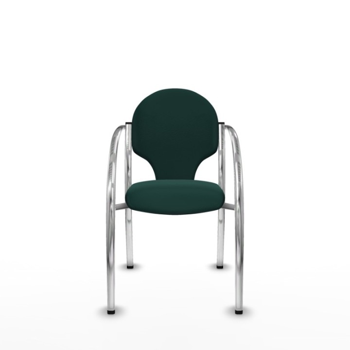 Pack 2 sillas Hellín chasis 4 patas cromo similpiel verde botella