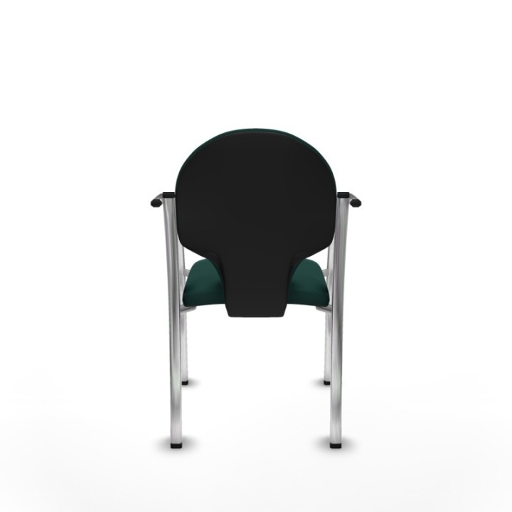 Pack 2 sillas Hellín chasis 4 patas cromo similpiel verde botella